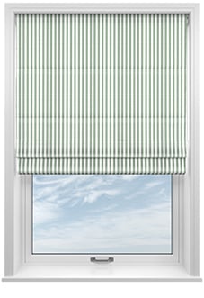 Lace Stripes, Emerald - Motorised Roman Blind